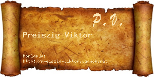 Preiszig Viktor névjegykártya
